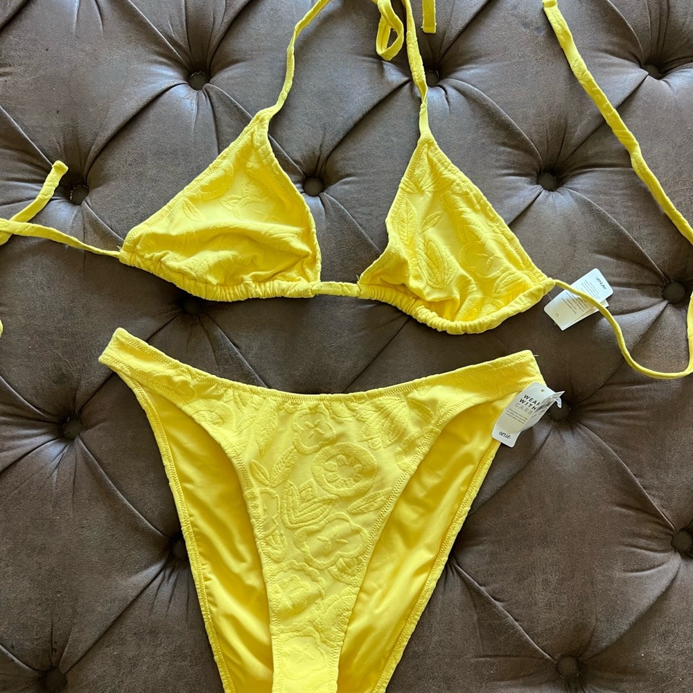 Yellow Floral Bikini Set